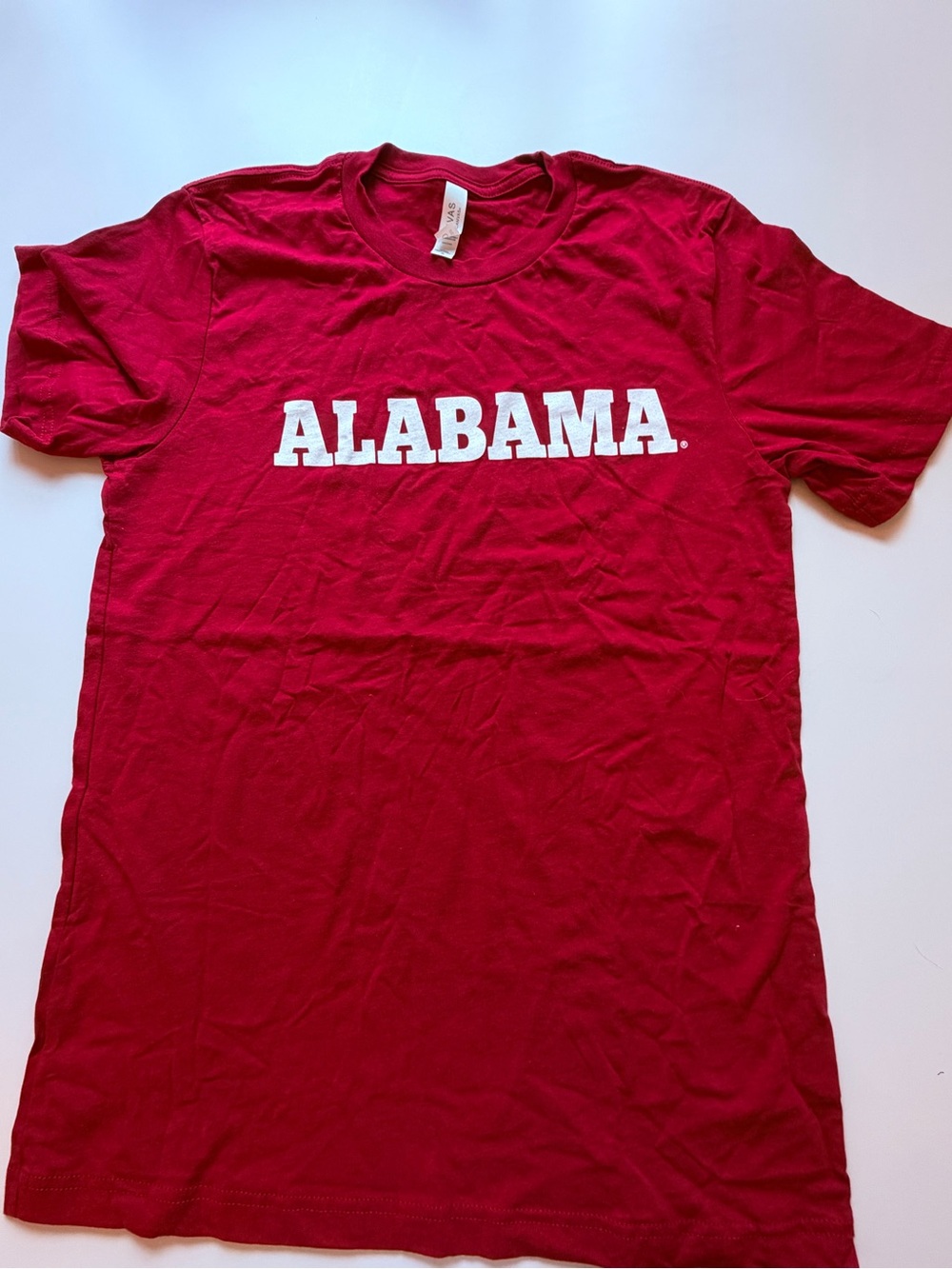 Bella Canvas Crimson Red Crew Neck Tee with Alabama Logo